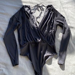Deep v neck bodysuit